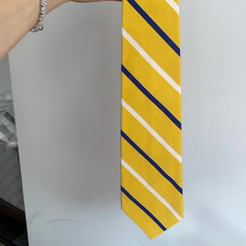 polo by ralph lauren yellow and navy tie